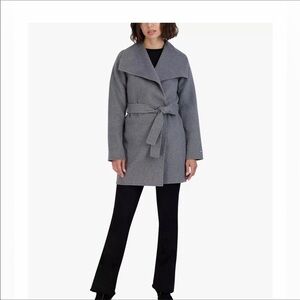 Tahari double faced wrap coat